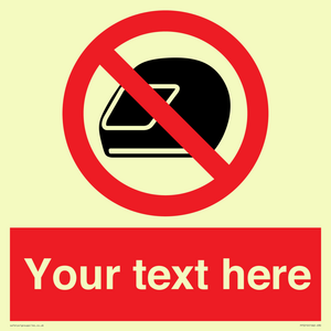 Custom No Motorcycle Helmets Sign